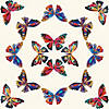 Cream Multi Papillon Peel and Stick Wallpaper Image 1