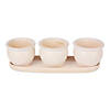 Cream Round Ceramic Small Planter (Set Of 3) Image 1