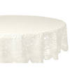 Cream Vintage Polyester Lace Tablecloth 63 Round Image 1