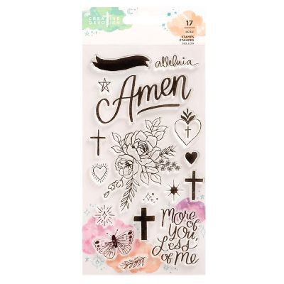 Creative Devotion Draw Near Clear Stamps 17/Pkg-Icon &amp; Phrase Image 1