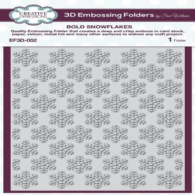 Creative Expressions Bold Snowflakes  5 34 in x 7 12 in 3D Embossing Folder Image 1