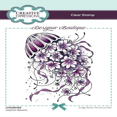 Creative Expressions Designer Boutique Collection Jellyfish Blooms A6 Clear Stamp Set Image 1