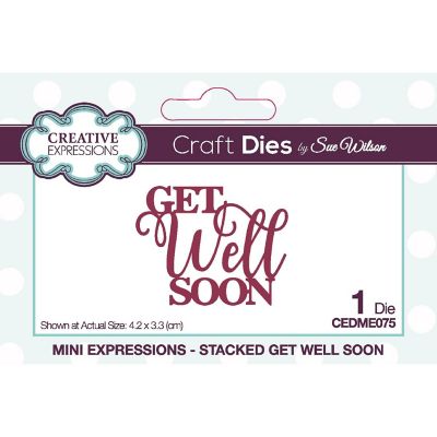 Creative Expressions Sue Wilson Mini Expressions Stacked Get Well Soon Craft Die Image 1
