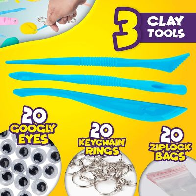 Creative Kids Air Dry Clay Modeling Crafts Kit For Children - Super Light Nontoxic - 30 Vibrant Colors & 3 Clay Tools Image 2