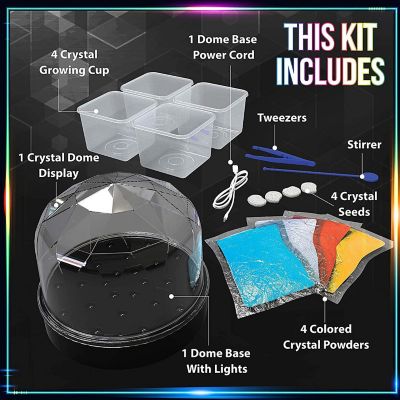 Creative Kids Crystal Growing Science Kit  for Kids + Light Up Display Dome Image 3