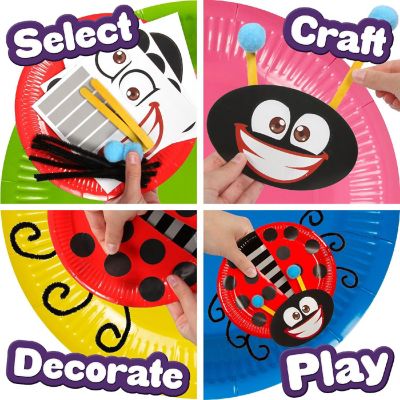 Creative Kids Make & Play Plate Craft Kit - Make 8 Paper Plate Characters Image 1