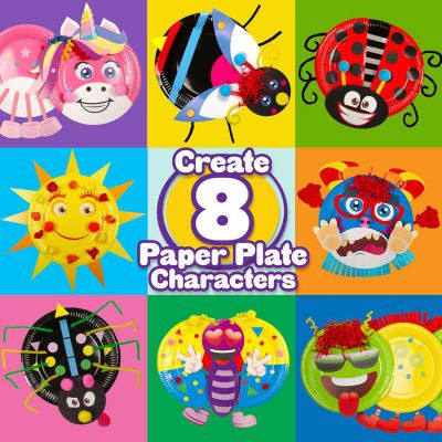 Creative Kids Make & Play Plate Craft Kit - Make 8 Paper Plate Characters Image 2