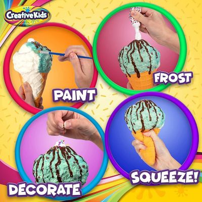 Creative Kids Paint Your Own Squishies Kit - Color 3 Jumbo & 2 Keychain Size Squishies Ages 6+ Image 1