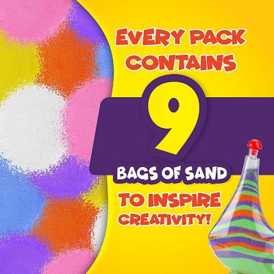 Creative Kids Sand Art Activity Kit for Kids - 10 Sand Art Bottles and 10 Colored Cool Sand Bags Age 6+ Image 1