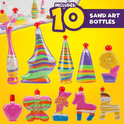 Creative Kids Sand Art Activity Kit for Kids - 10 Sand Art Bottles and 10 Colored Cool Sand Bags Age 6+ Image 2