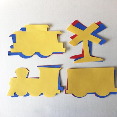 Creative Shapes Etc.  -  Large Cut-out Set - Tri-Color Train Image 1