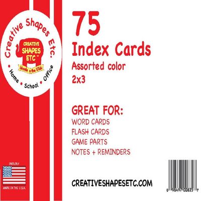 Creative Shapes Etc. - Blank Index Cards - 2" X 3" Assorted Color Image 1