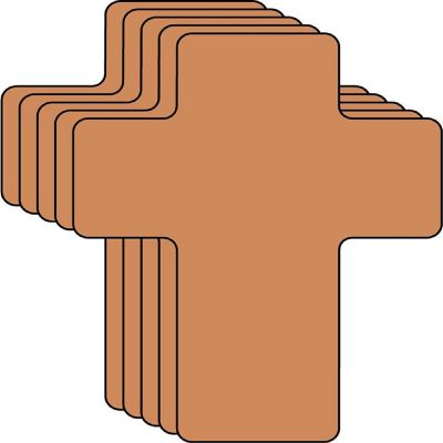 Creative Shapes Etc. - Brown Cross Foam Single Color Creative Cut-outs- 5.5" Image 1