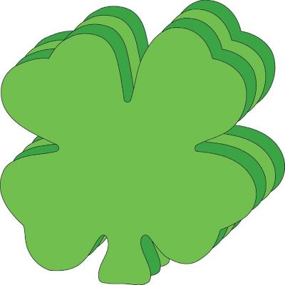 Creative Shapes Etc. - Large Assorted Color Creative Foam Craft Cut-outs - Assorted Green Four Leaf Clover Image 1