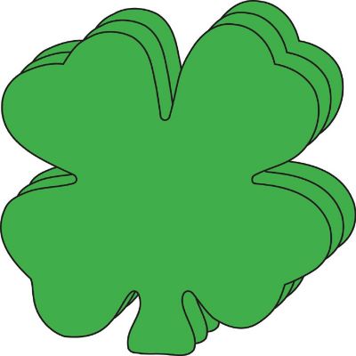 Creative Shapes Etc. - Large Single Color Creative Foam Craft Cut-outs - Four Leaf Clover Image 1