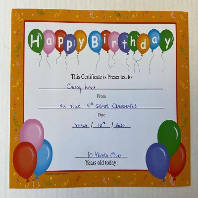 Creative Shapes Etc. - Recognition Certificate - Birthday Image 3