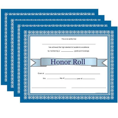 Creative Shapes Etc. - Recognition Certificate - Honor Roll Certificate Image 1