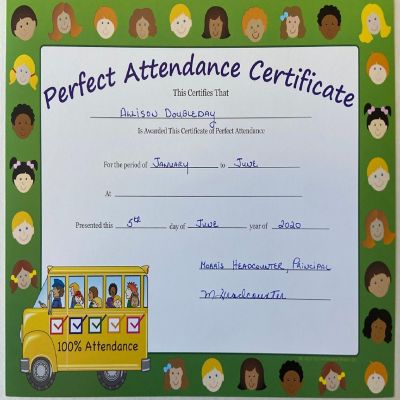 Creative Shapes Etc. - Recognition Certificate - Perfect Attendance Image 3