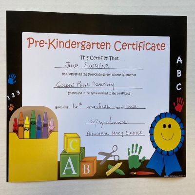 Creative Shapes Etc. - Recognition Certificate - Pre-k Certificate Image 1