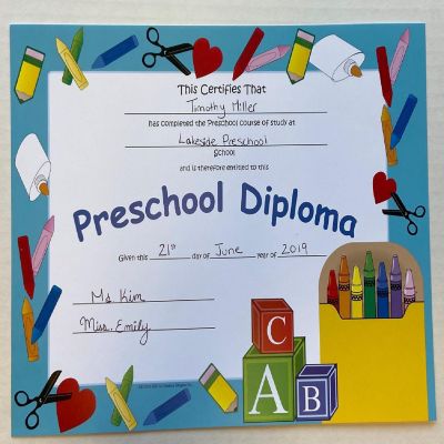Creative Shapes Etc. - Recognition Certificate - Preschool Diploma Image 3