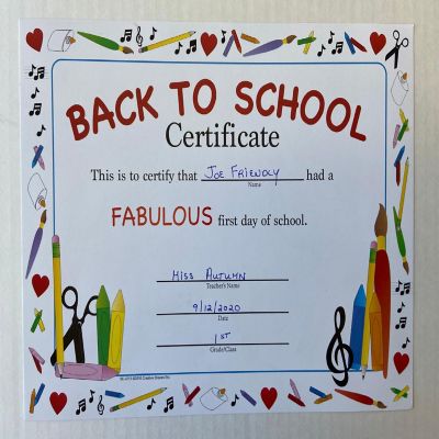 Creative Shapes Etc. - Recognition Certificate - Welcome Back To School Image 2