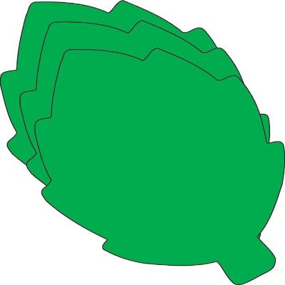 Creative Shapes Etc. - Small Single Color Construction Paper Craft Cut-out - Green Leaf Image 1