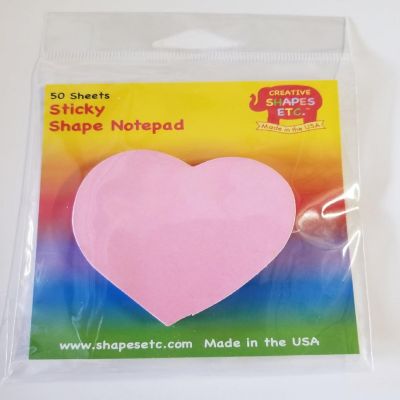 Creative Shapes Etc. - Sticky Shape Notepad - Pink Heart Image 2
