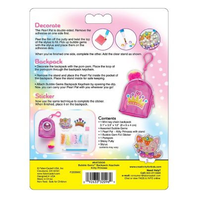 Creativity for Kids Bubble Gems(TM) Backpack Keychain Kit-Kitty Princess Image 2