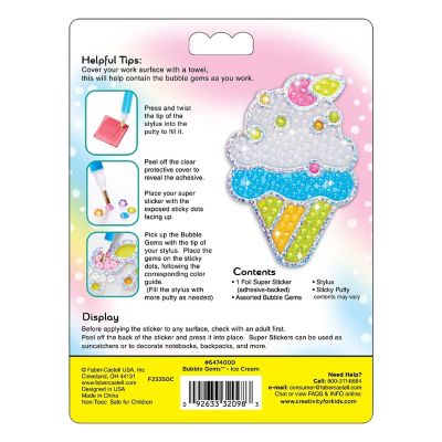 Creativity for Kids Bubble Gems(TM) Super Sticker Kit-Ice Cream Image 2