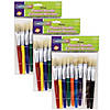 Creativity Street Beginner Paint Brushes, Flat Stubby Brushes, 10 Assorted Colors, 7.5" Long, 10 Per Pack, 3 Packs Image 1