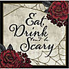 Creepy Eat Drink and Be Scary Halloween Beverage Napkin Image 1