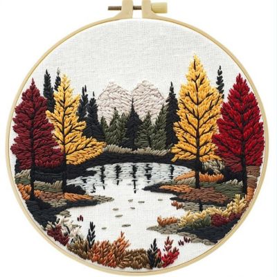 Cross Stitch Kits for Beginners Aurora - 20cm with Frame Image 1