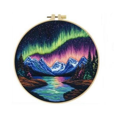 Cross Stitch Kits for Beginners Aurora - 20cm with Frame Image 1