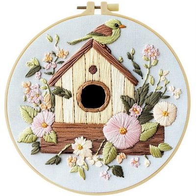 Cross Stitch Kits for Beginners Birdhouse - 20cm with Frame Image 1