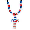 Cross with American Flag Necklace Craft Kit - Makes 12 Image 1