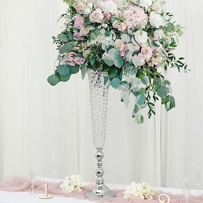 Crystal Beaded Trumpet Vases Image 2
