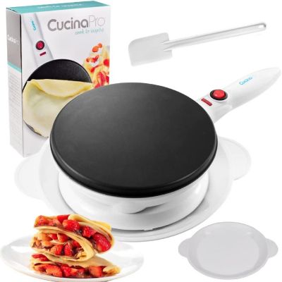 CucinaPro Cordless Crepe Maker with Recipe Guide, Non-Stick Dipping Plate, Electric Base, and Spatula Image 1