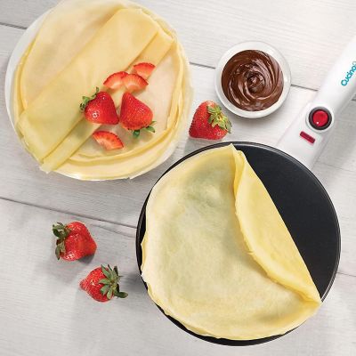 CucinaPro Cordless Crepe Maker with Recipe Guide, Non-Stick Dipping Plate, Electric Base, and Spatula Image 1