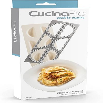 CucinaPro Pierogi Maker w Tray and Press - Makes 6 Pierogis, Dumplings, Potstickers or Pastry at Once - Stainless Steel, Durable Construction, Portable Set and Image 2