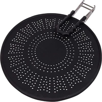 CucinaPro Silicone Splatter Screen- Multi Use XL 11.5" Oil and Grease Shield Guard and Strainer w Foldable Handle for Easy Storage - Fits Most Frying Pans Image 2