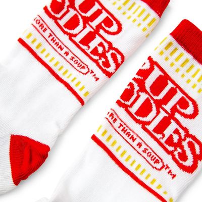 Cup Noodles White Knit Unisex Crew Socks  Shoe Size 8-12, Sock Size 10-13 Image 2