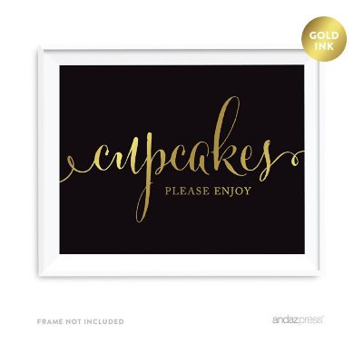 Cupcakes Please Enjoy Black Gold 8.5x11 Image 1