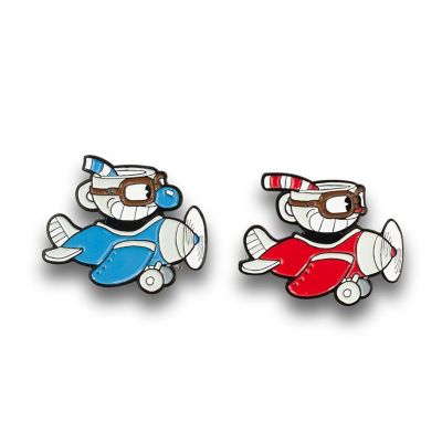 Cuphead & Mugman Collector&#8217;s Edition Planes Enamel Pin Set Image 1