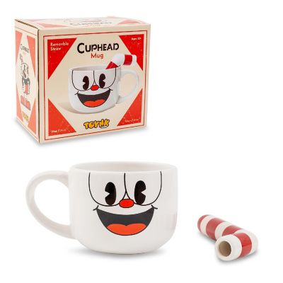 Cuphead Ceramic Coffee Mug and Straw  Holds 20 Ounces Image 1