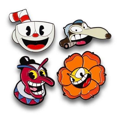 Cuphead Collectibles Exclusive Cuphead Enamel Pin Set 4 Pack Image 1