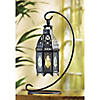 Curled Metal Stand With Black Moroccan Candle Lantern 13" Tall Image 3