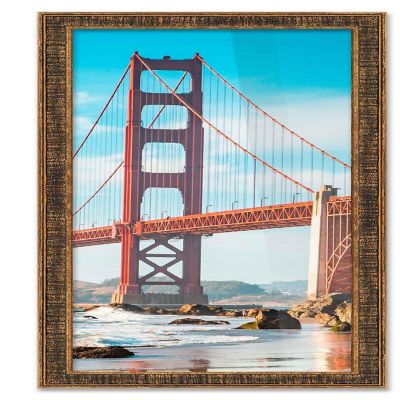 CustomPictureFrames.com 13x39 Frame Gold Picture Frame Modern Photo Frame Includes UV Acrylic Front Acid Free Foam Backing Board Hanging Hardware no Mat Image 1