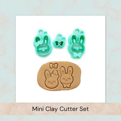 Cute Bunnies with Bows Clay Cutter Set, Easter Shapes, 3 pcs Image 1
