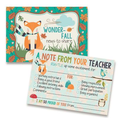 Cute Fall Fox Teacher Mail for Students by AmandaCreation 30ct Image 1
