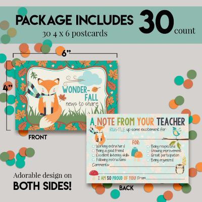 Cute Fall Fox Teacher Mail for Students by AmandaCreation 30ct Image 3
